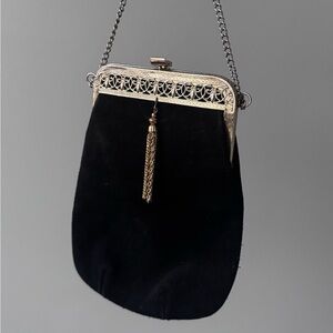 Vintage Elegant Black Suede Women's Clutch Elegant clutch bag Classy Small purse